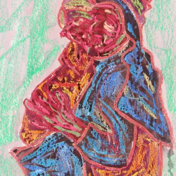 Painting titled "Mother With Child" by Ulli Heupel, Original Artwork, Oil
