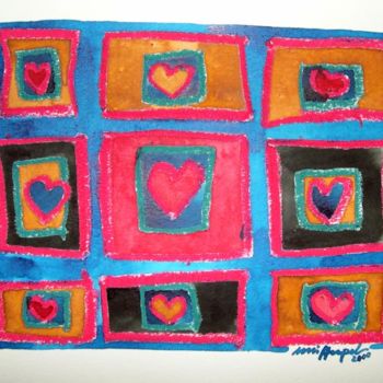 Peinture intitulée "Hearts" par Ulli Heupel, Œuvre d'art originale, Huile