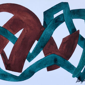 Malerei mit dem Titel "22 / CVII Beziehung…" von Ulli Heupel, Original-Kunstwerk, Aquarell
