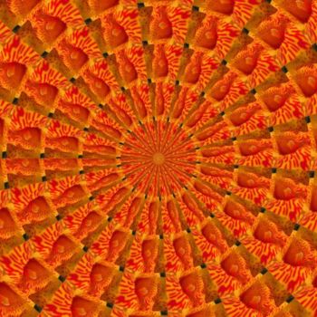 Grafika cyfrowa / sztuka generowana cyfrowo zatytułowany „Orange Flowers” autorstwa Ulli Heupel, Oryginalna praca, Malarstwo…