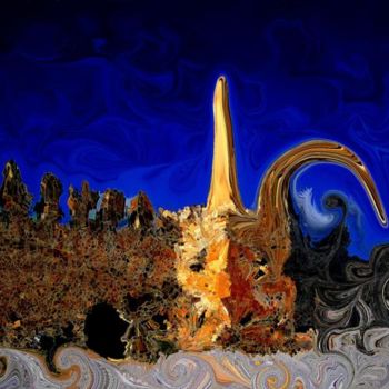 Digitale Kunst mit dem Titel "Das Stammschloss de…" von Ulli Heupel, Original-Kunstwerk, Digitale Malerei
