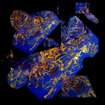 Digitale Kunst mit dem Titel "Abstract Square 117" von Ulli Heupel, Original-Kunstwerk, Digitale Malerei