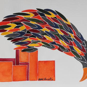 "One Of My Birds" başlıklı Tablo Ulli Heupel tarafından, Orijinal sanat, Petrol