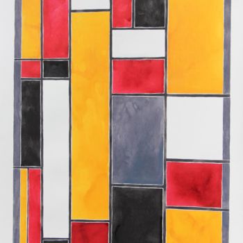 Malerei mit dem Titel "One Gray Square" von Ulli Heupel, Original-Kunstwerk, Öl