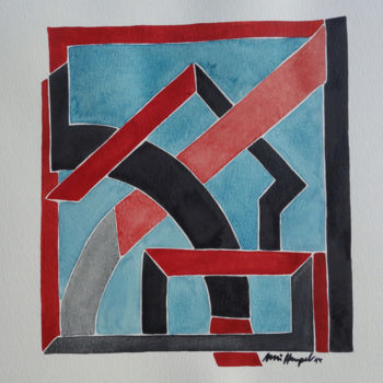 Peinture intitulée "Breaking Rules" par Ulli Heupel, Œuvre d'art originale, Aquarelle