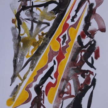 Malerei mit dem Titel "Herbststimmungen II" von Ulli Heupel, Original-Kunstwerk, Tinte
