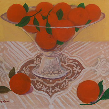 Pittura intitolato "Coupe de Fruits - L…" da Laurent Guérin, Opera d'arte originale, Acrilico