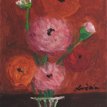 Peinture intitulée "Bouquet de Renoncul…" par Laurent Guérin, Œuvre d'art originale, Acrylique