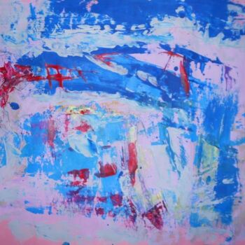 Painting titled "pink purple and blu…" by Ulrich De Balbian, Original Artwork, Oil