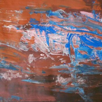 Painting titled "browns blues pink" by Ulrich De Balbian, Original Artwork, Oil