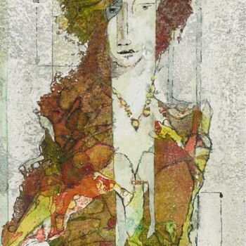 Pittura intitolato "donna geometrica" da Ulrich Perret, Opera d'arte originale, Acrilico