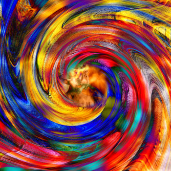 Digitale Kunst getiteld "Des Lebens farbige…" door Ulrike Kröll, Origineel Kunstwerk, Digitaal Schilderwerk