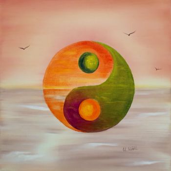 Malerei mit dem Titel "Yin und Yang" von Ulrike Kröll, Original-Kunstwerk, Öl
