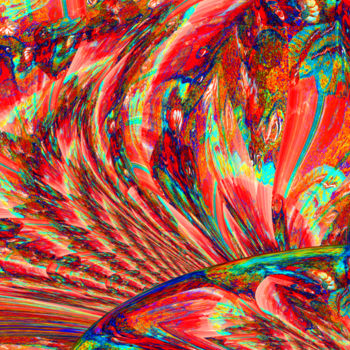 Digitale Kunst mit dem Titel "Farbenmeer" von Ulrike Kröll, Original-Kunstwerk, Digitale Malerei
