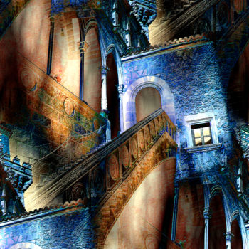 Digital Arts titled "Pueblo espanol pala…" by Ulrike Kröll, Original Artwork, Digital Painting