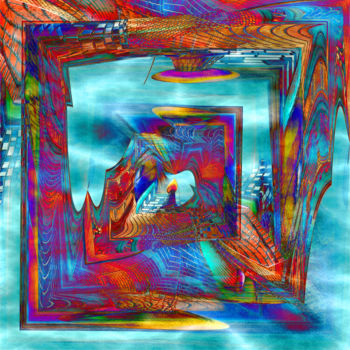 Digitale Kunst mit dem Titel "Kleine Reise" von Ulrike Kröll, Original-Kunstwerk, Digitale Malerei