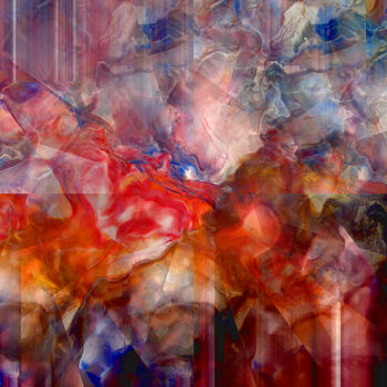 Digital Arts titled "Hortensienblüten" by Ulrike Kröll, Original Artwork, Digital Painting