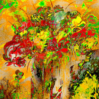 Digitale Kunst mit dem Titel "Blumen - selbst gep…" von Ulrike Kröll, Original-Kunstwerk, Digitale Malerei