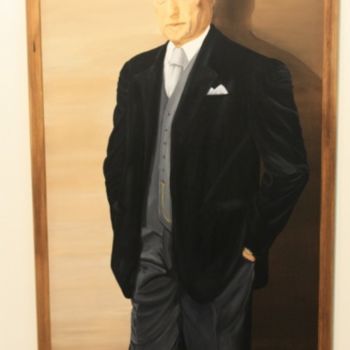 Painting titled "Konrad Adenauer" by Ulrike Pusch, Original Artwork, Oil