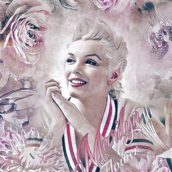Digital Arts titled "Marilyn Flower" by Ivan Venerucci, Original Artwork, Digital Painting