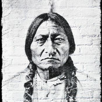Digital Arts titled "Sitting Bull ( Tata…" by Ivan Venerucci, Original Artwork, Digital Painting