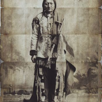 Arte digital titulada "Sitting Bull eterna…" por Ivan Venerucci, Obra de arte original, Trabajo Digital 2D