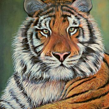 Painting titled "Tigre" by Ulyana Holevych, Original Artwork, Oil