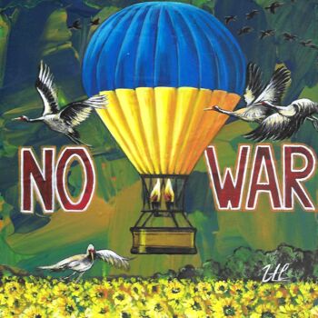 Peinture intitulée "NO alla Guerra!" par Ulyana Holevych, Œuvre d'art originale, Acrylique Monté sur Carton