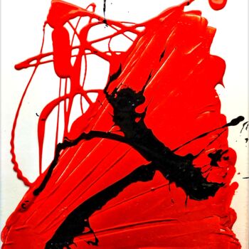 Painting titled "JAPAN BULL" by Ulysse Baldasseroni (UTCHEN), Original Artwork, Acrylic Mounted on Wood Stretcher frame
