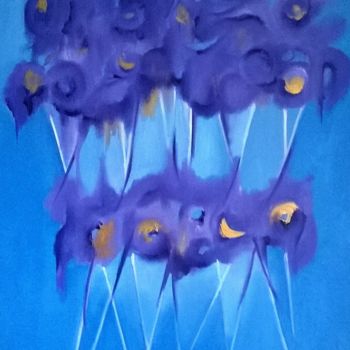 Painting titled "Purple Blossom" by Uma Aslam, Original Artwork