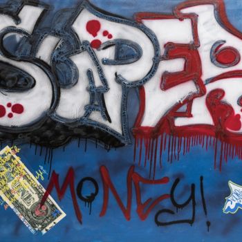 제목이 "Super Money"인 미술작품 Umberto Zive로, 원작, 페인트 스프레이