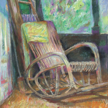 Painting titled "Armchair on the ver…" by Edward Umiński, Original Artwork, Pastel