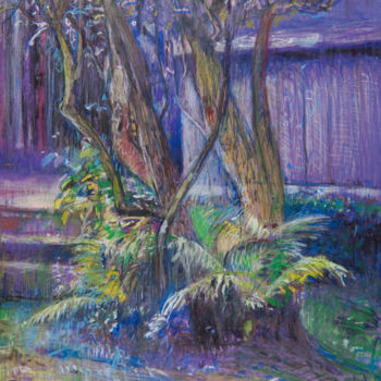 Painting titled "Old Lilac / Stary B…" by Edward Umiński, Original Artwork, Pastel