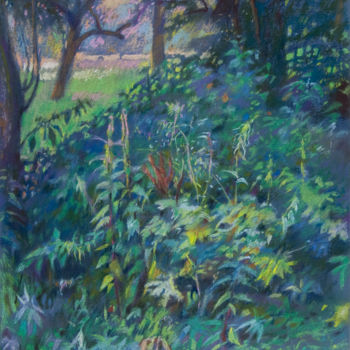 Painting titled "South in the Inwald…" by Edward Umiński, Original Artwork, Pastel