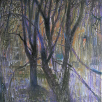 Painting titled "Drzewa VII | Trees…" by Edward Umiński, Original Artwork, Pastel
