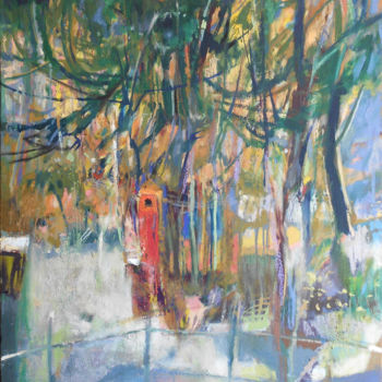 Painting titled "Zaułek podwórka | B…" by Edward Umiński, Original Artwork, Oil