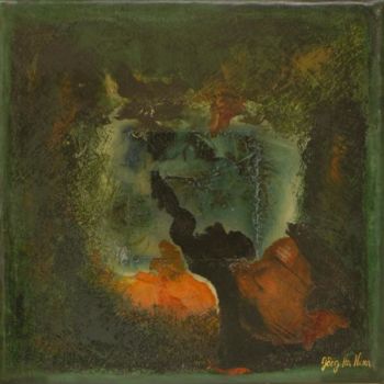Painting titled "Regenwald" by Jörg Hanam, Original Artwork, Oil