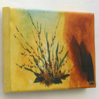 Malerei mit dem Titel "Wüstenblume" von Jörg Hanam, Original-Kunstwerk, Öl
