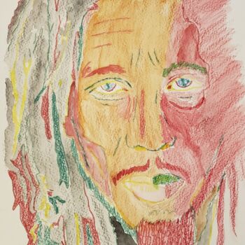 Картина под названием "Mr. Marley: Philoso…" - Unchained, Подлинное произведение искусства, Акварель