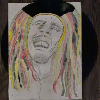 Drawing titled "vintage Bob Marley…" by Unchained, Original Artwork, Pencil