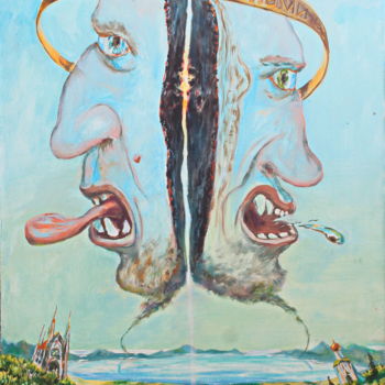 Schilderij getiteld "Casus Belli (Янус)" door Krnkhv, Origineel Kunstwerk, Olie