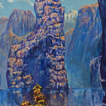 Картина под названием "Озеро.  71х51  for…" - Крнхв, Подлинное произведение искусства, Масло Установлен на Деревянная рама д…