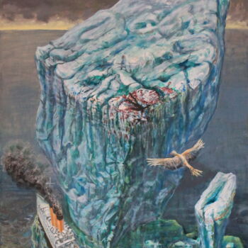 Картина под названием "Плавание большого к…" - Крнхв, Подлинное произведение искусства, Масло