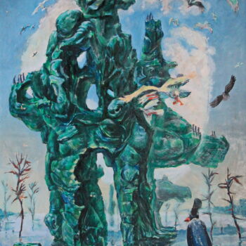 Painting titled "Бриз." by Krnkhv, Original Artwork, Oil