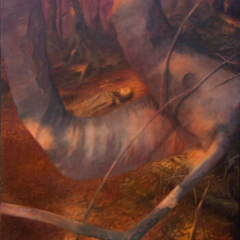Painting titled "Nature in Conemplat…" by Przemek Kret, Original Artwork, Oil Mounted on Wood Stretcher frame