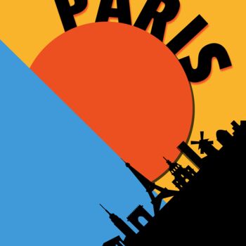 Arte digitale intitolato "City Lines Paris" da Une Affaire De Filles, Opera d'arte originale, Lavoro digitale 2D