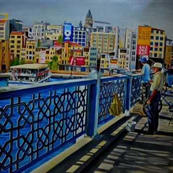 "Galata Köprüsünde" başlıklı Tablo İSmail Üner tarafından, Orijinal sanat