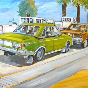 Painting titled "TAXİ DOLMUŞLAR" by İSmail Üner, Original Artwork