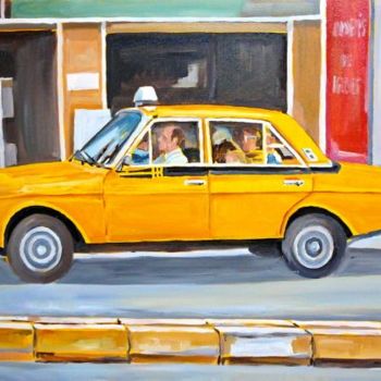 Painting titled "Taxi Dolmuş" by İSmail Üner, Original Artwork