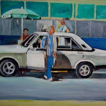 Pittura intitolato "taxi dolmuş" da İSmail Üner, Opera d'arte originale